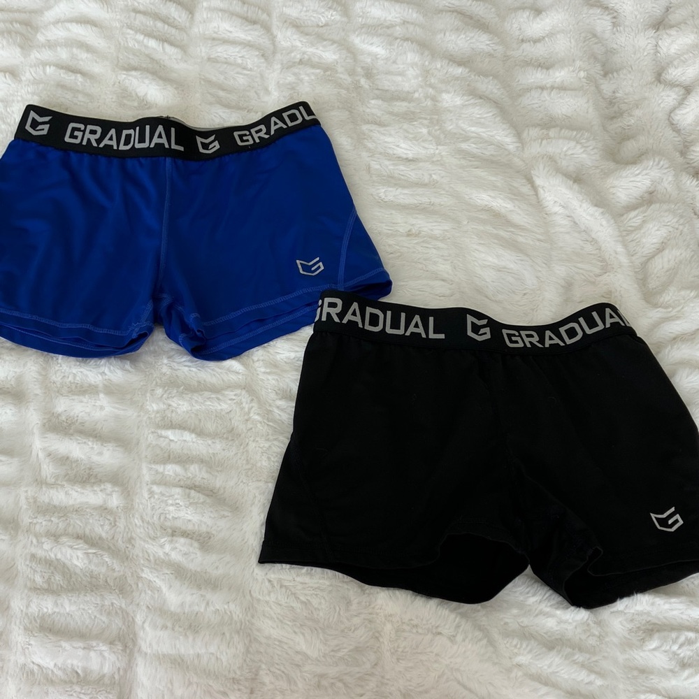 Gradual Women's Performance Athletic Shorts - Black and Blue